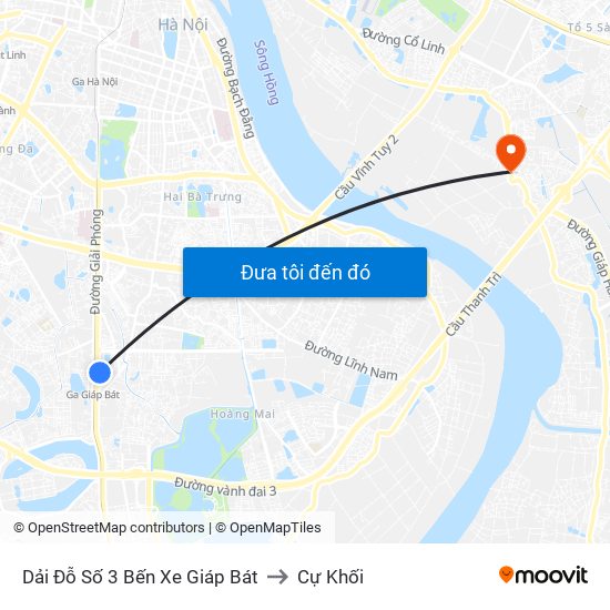 Dải Đỗ Số 3 Bến Xe Giáp Bát to Cự Khối map