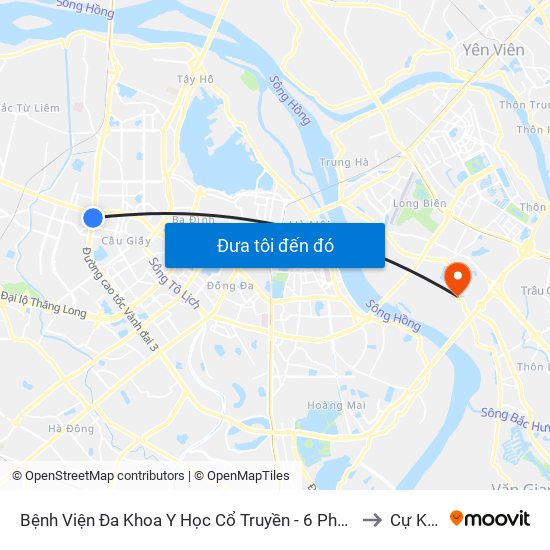 Bệnh Viện Đa Khoa Y Học Cổ Truyền - 6 Phạm Hùng to Cự Khối map