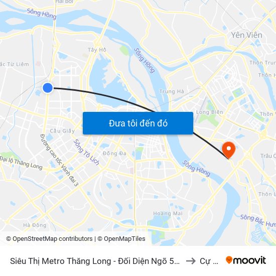 Siêu Thị Metro Thăng Long - Đối Diện Ngõ 599 Phạm Văn Đồng to Cự Khối map