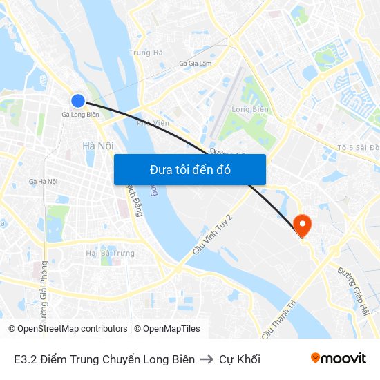 E3.2 Điểm Trung Chuyển Long Biên to Cự Khối map