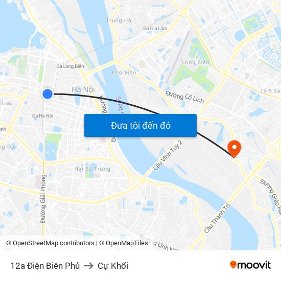 12a Điện Biên Phủ to Cự Khối map