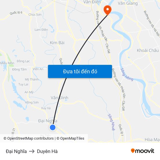 Đại Nghĩa to Duyên Hà map