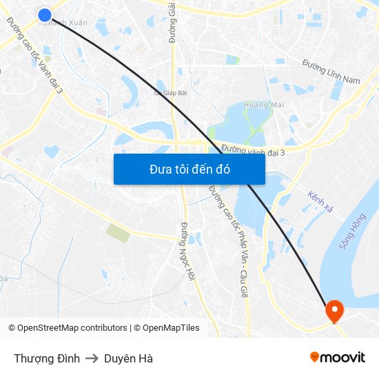 Thượng Đình to Duyên Hà map