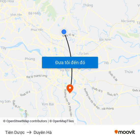 Tiên Dược to Duyên Hà map