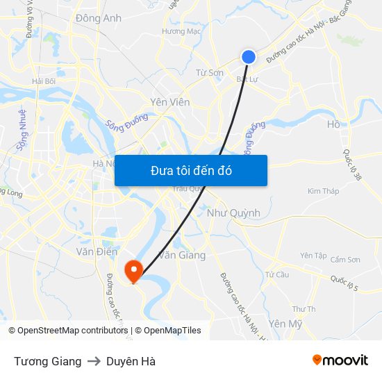 Tương Giang to Duyên Hà map