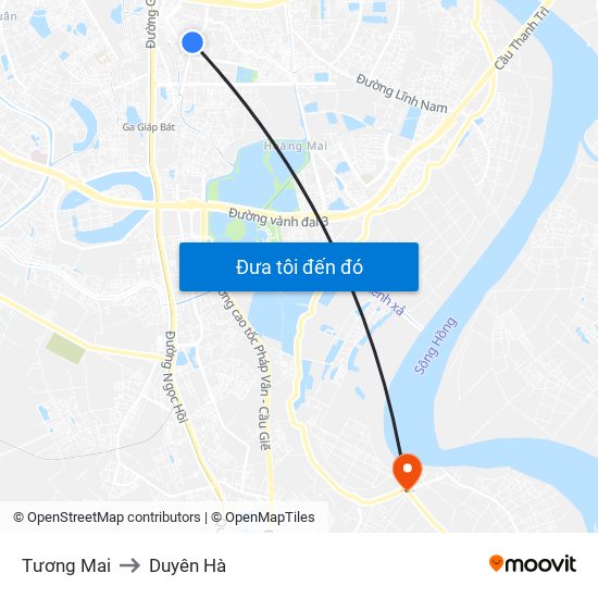 Tương Mai to Duyên Hà map