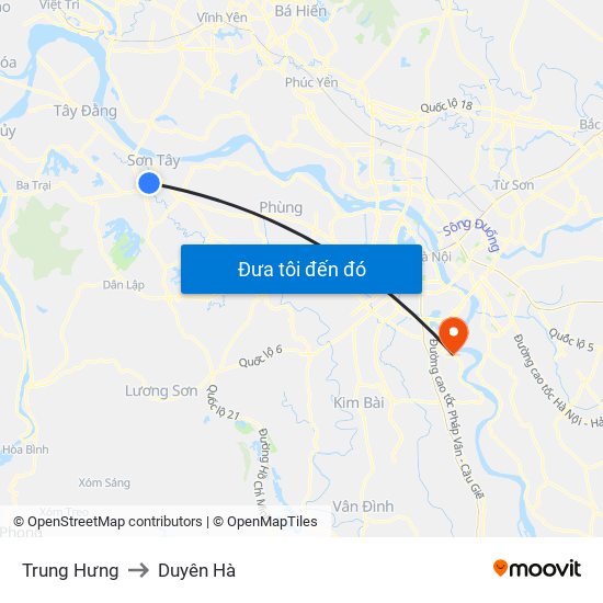 Trung Hưng to Duyên Hà map