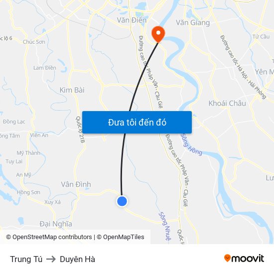 Trung Tú to Duyên Hà map