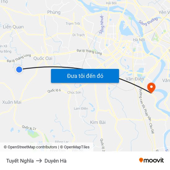 Tuyết Nghĩa to Duyên Hà map