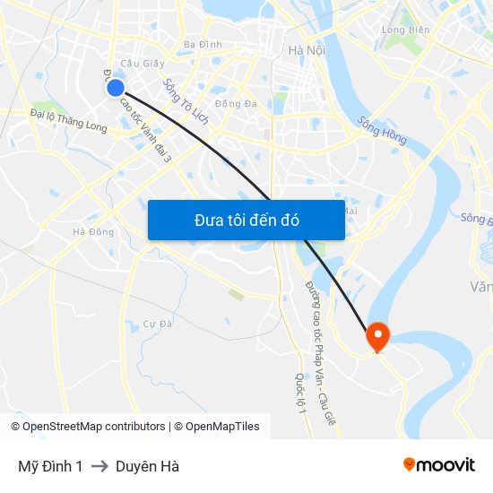 Mỹ Đình 1 to Duyên Hà map