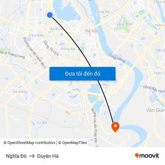 Nghĩa Đô to Duyên Hà map