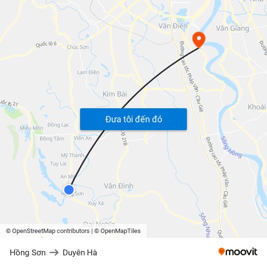 Hồng Sơn to Duyên Hà map