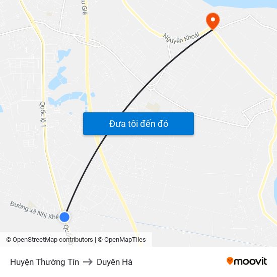 Huyện Thường Tín to Duyên Hà map