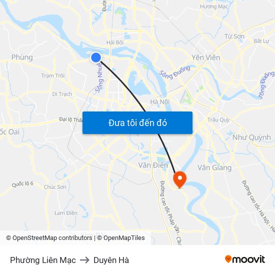 Phường Liên Mạc to Duyên Hà map