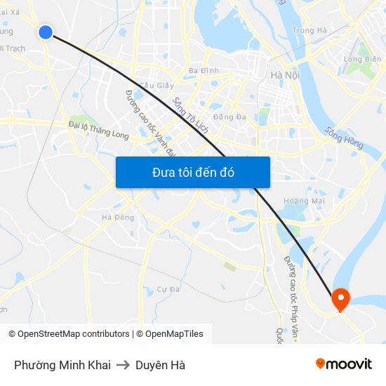 Phường Minh Khai to Duyên Hà map