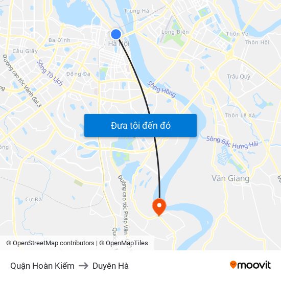 Quận Hoàn Kiếm to Duyên Hà map