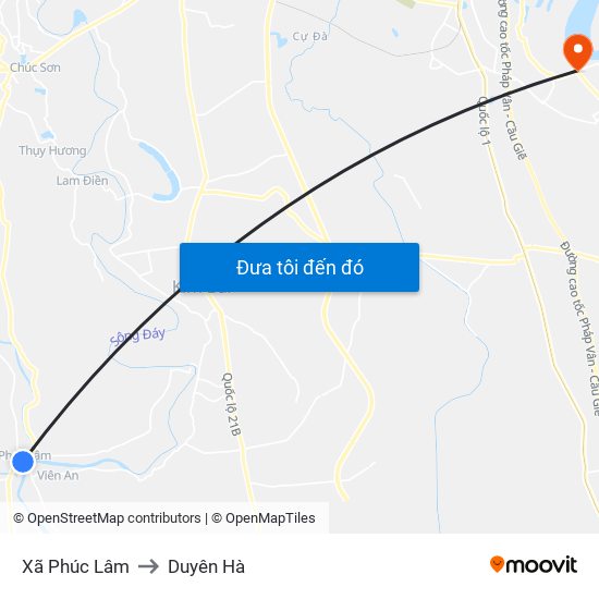 Xã Phúc Lâm to Duyên Hà map