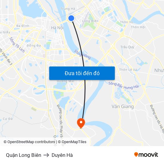 Quận Long Biên to Duyên Hà map
