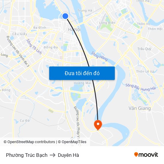 Phường Trúc Bạch to Duyên Hà map