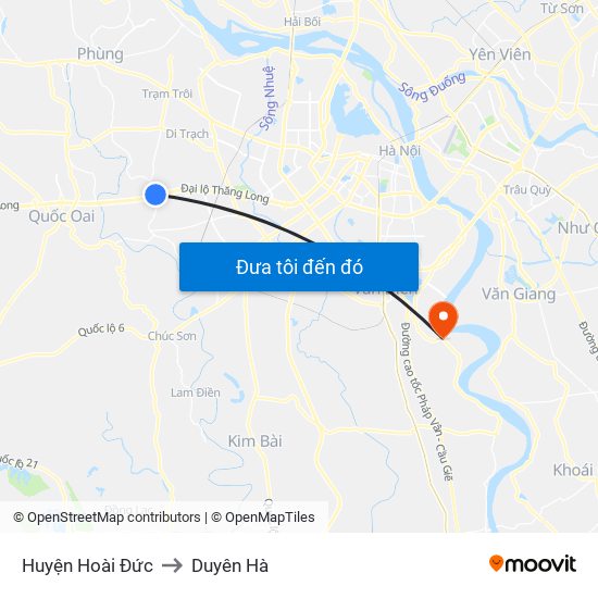 Huyện Hoài Đức to Duyên Hà map