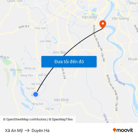 Xã An Mỹ to Duyên Hà map