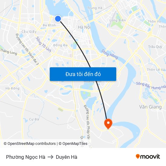 Phường Ngọc Hà to Duyên Hà map