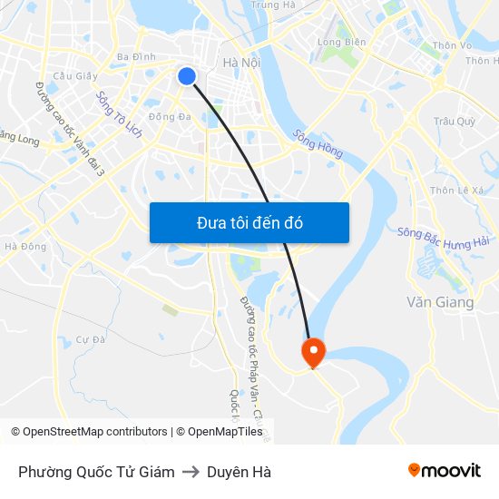 Phường Quốc Tử Giám to Duyên Hà map