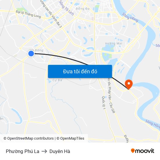 Phường Phú La to Duyên Hà map