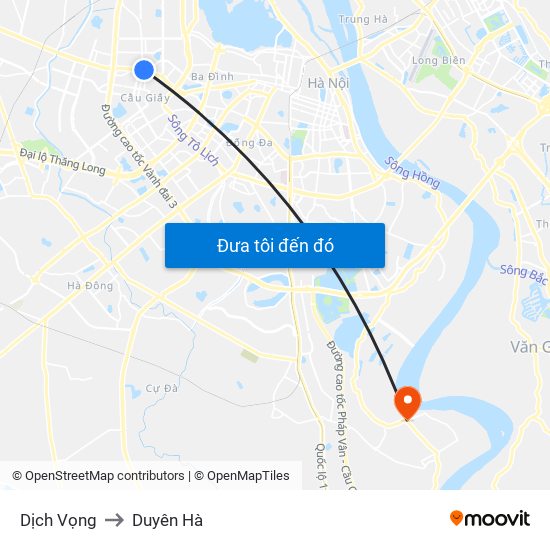 Dịch Vọng to Duyên Hà map