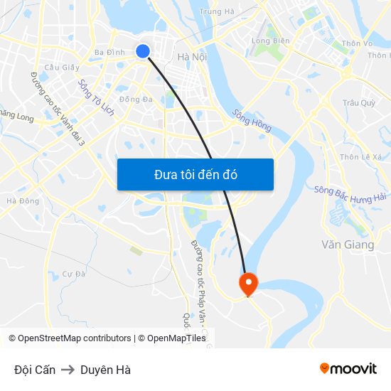 Đội Cấn to Duyên Hà map