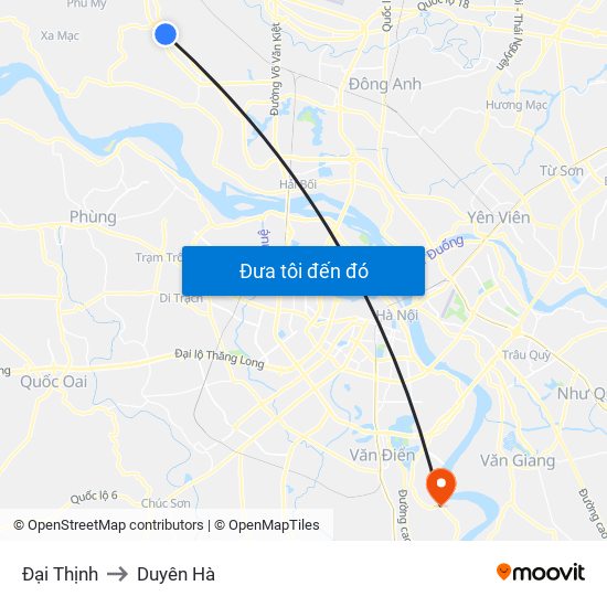 Đại Thịnh to Duyên Hà map