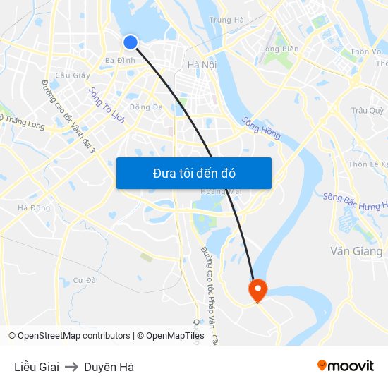 Liễu Giai to Duyên Hà map