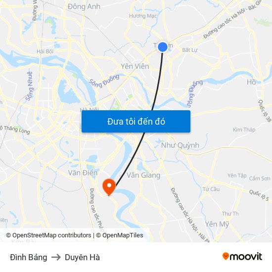 Đình Bảng to Duyên Hà map