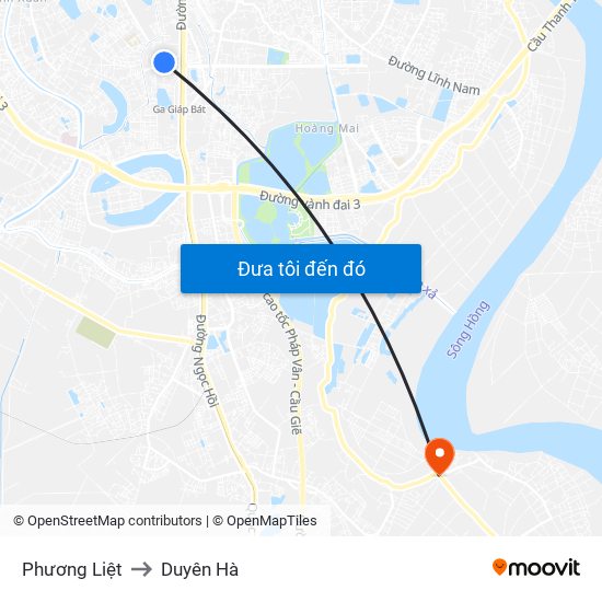 Phương Liệt to Duyên Hà map