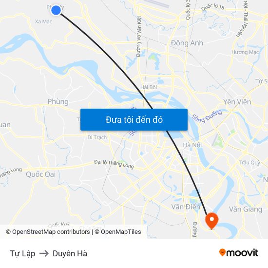 Tự Lập to Duyên Hà map