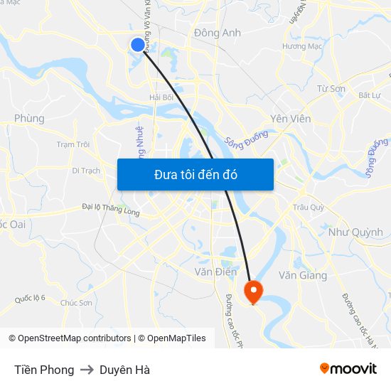 Tiền Phong to Duyên Hà map