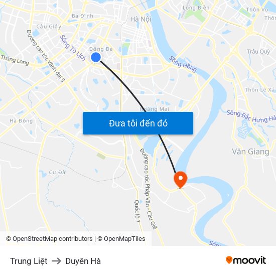 Trung Liệt to Duyên Hà map