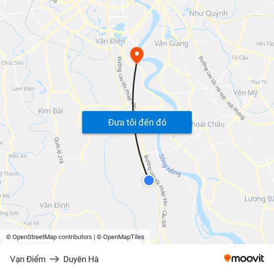 Vạn Điểm to Duyên Hà map