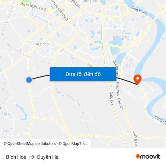 Bích Hòa to Duyên Hà map