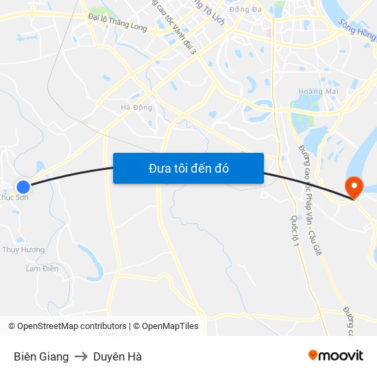 Biên Giang to Duyên Hà map