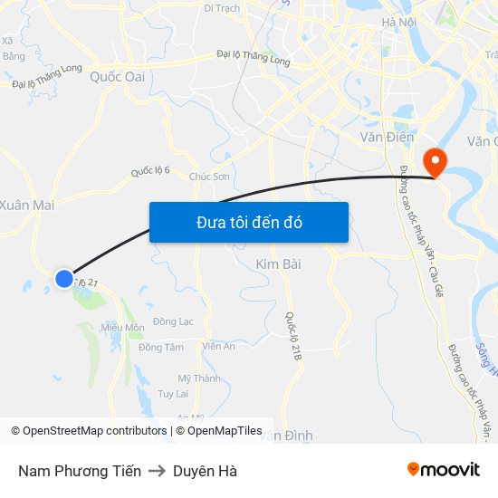 Nam Phương Tiến to Duyên Hà map