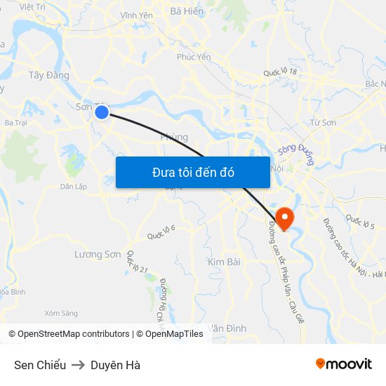 Sen Chiểu to Duyên Hà map