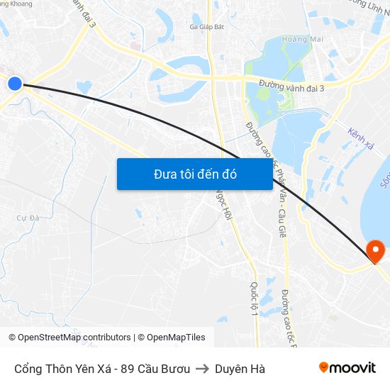 Cổng Thôn Yên Xá - 89 Cầu Bươu to Duyên Hà map