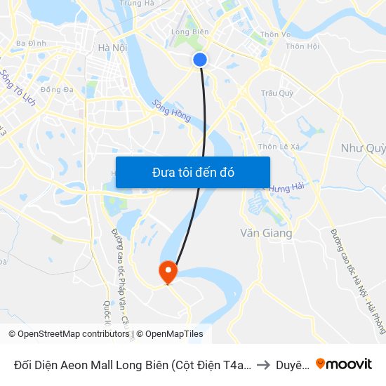 Đối Diện Aeon Mall Long Biên (Cột Điện T4a/2a-B Đường Cổ Linh) to Duyên Hà map