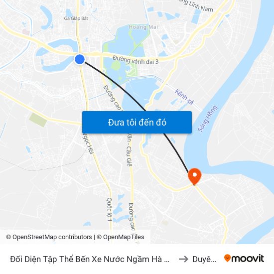 Đối Diện Tập Thể Bến Xe Nước Ngầm Hà Nội - Ngọc Hồi to Duyên Hà map