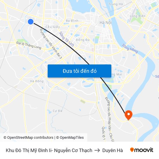 Khu Đô Thị Mỹ Đình Ii- Nguyễn Cơ Thạch to Duyên Hà map