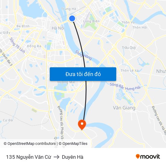 135 Nguyễn Văn Cừ to Duyên Hà map