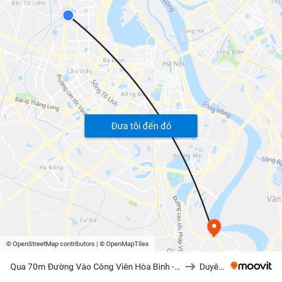 Qua 70m Đường Vào Công Viên Hòa Bình - Phạm Văn Đồng to Duyên Hà map