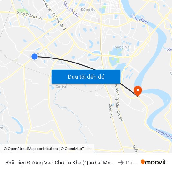 Đối Diện Đường Vào Chợ La Khê (Qua Ga Metro La Khê) - 405 Quang Trung (Hà Đông) to Duyên Hà map