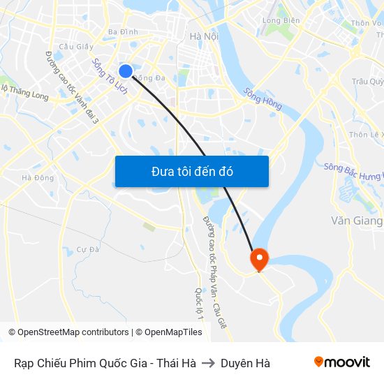 Rạp Chiếu Phim Quốc Gia - Thái Hà to Duyên Hà map